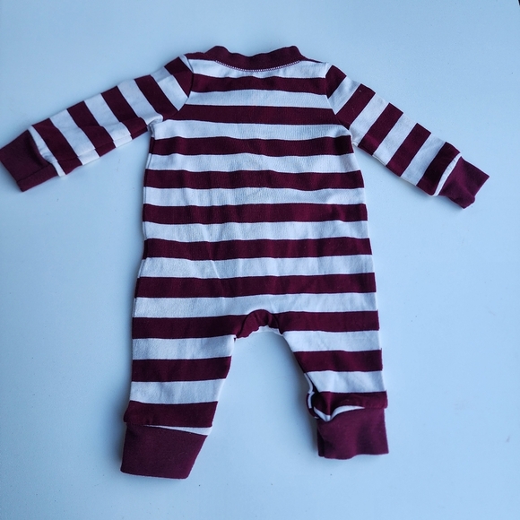 Lot of 3 Carter's Cat Jack NewBorn Baby Long Sleeve Sleepers Footless Red NB - Picture 7 of 10